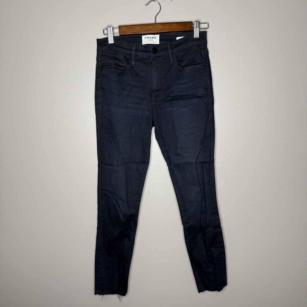 FRAME Le High Denim Women's dark wash jeans raw hem size 27